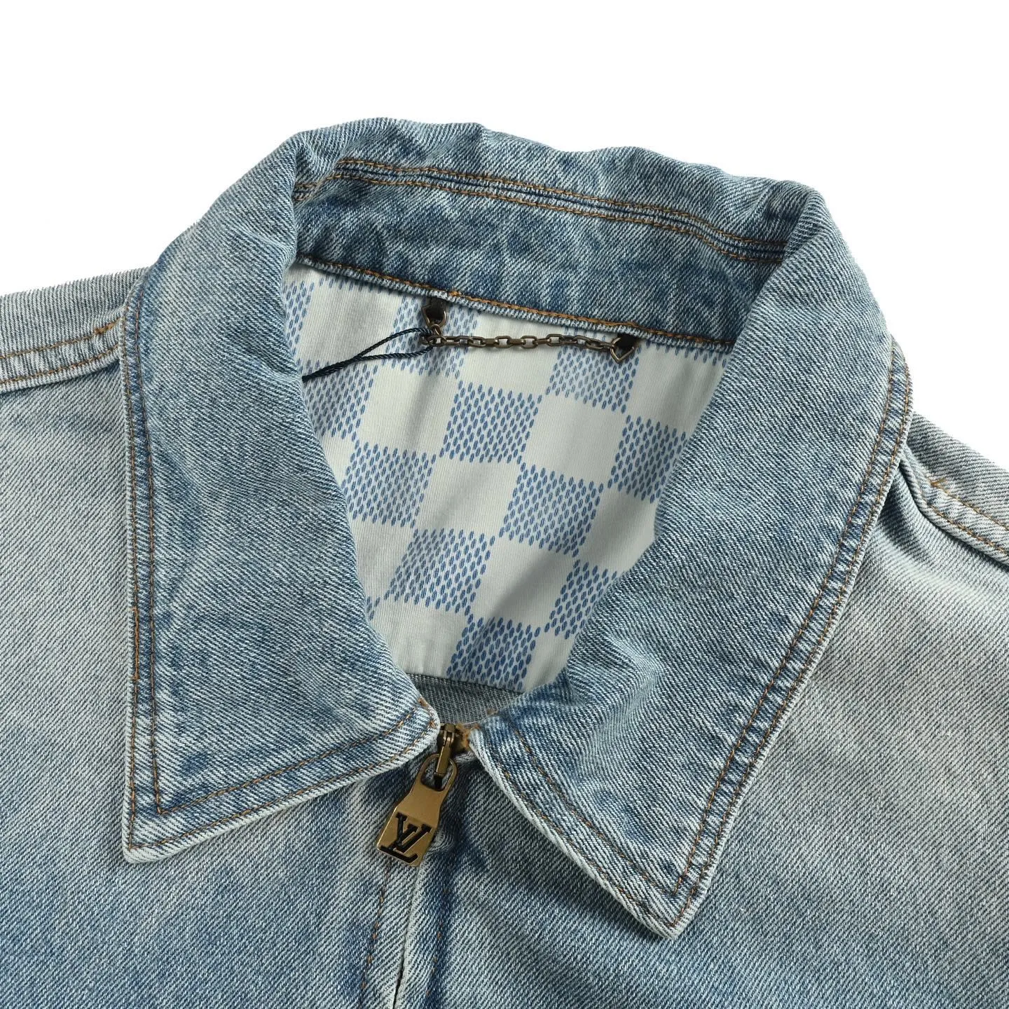 Louis Vuitton/Louis Vuitton pocket embroidered zipper denim jacket
